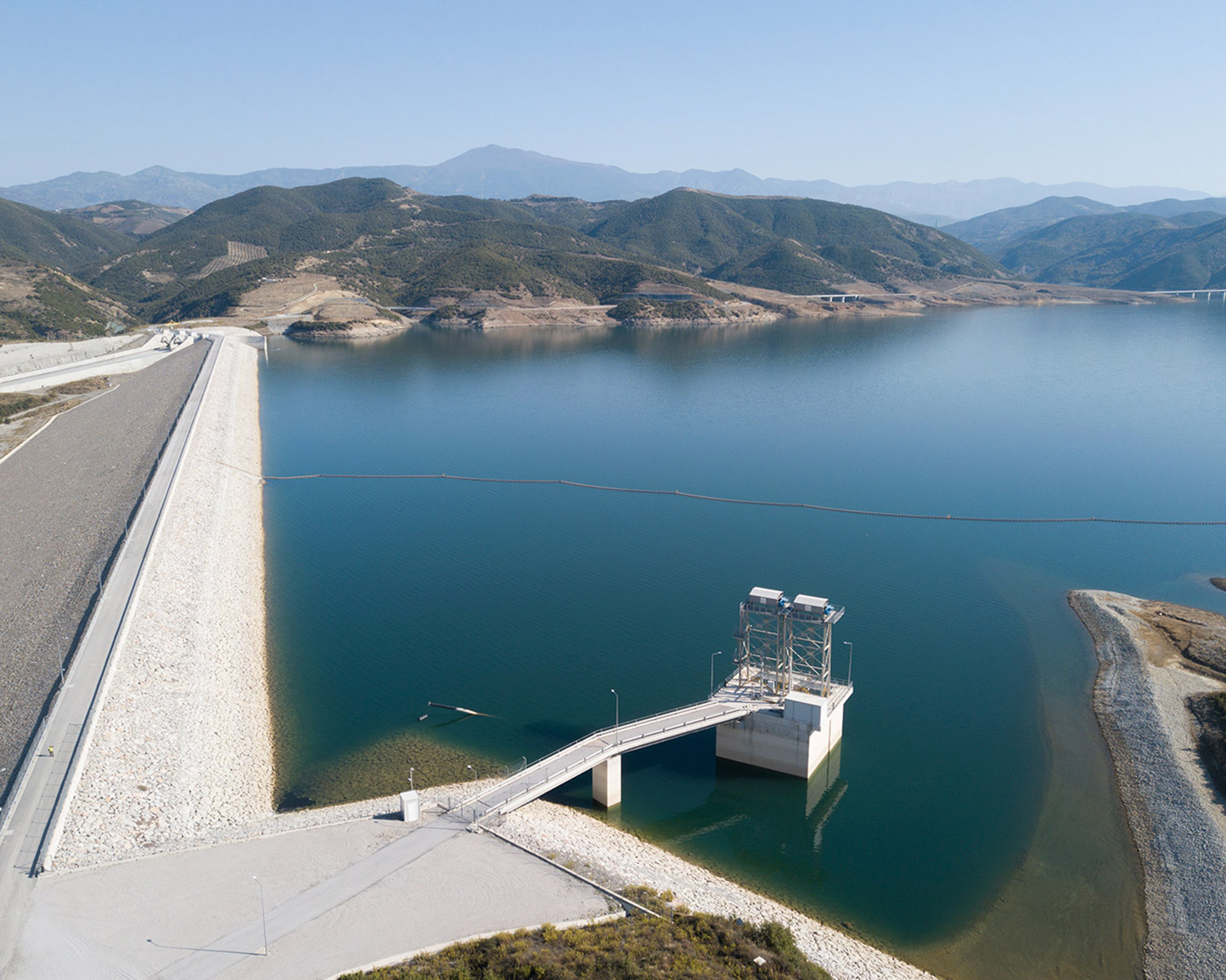 The reservoir at Banja hydropower plant
