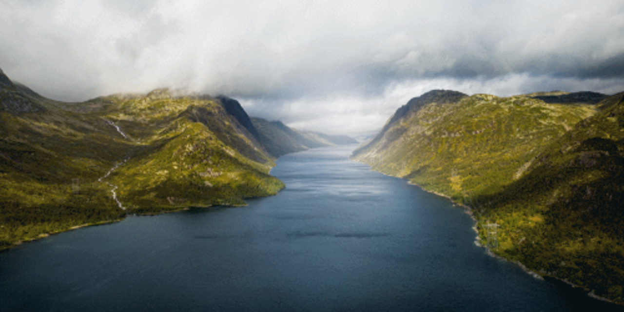 Mountains and fjord