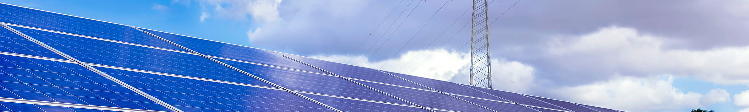 Solar panels and electricity mast